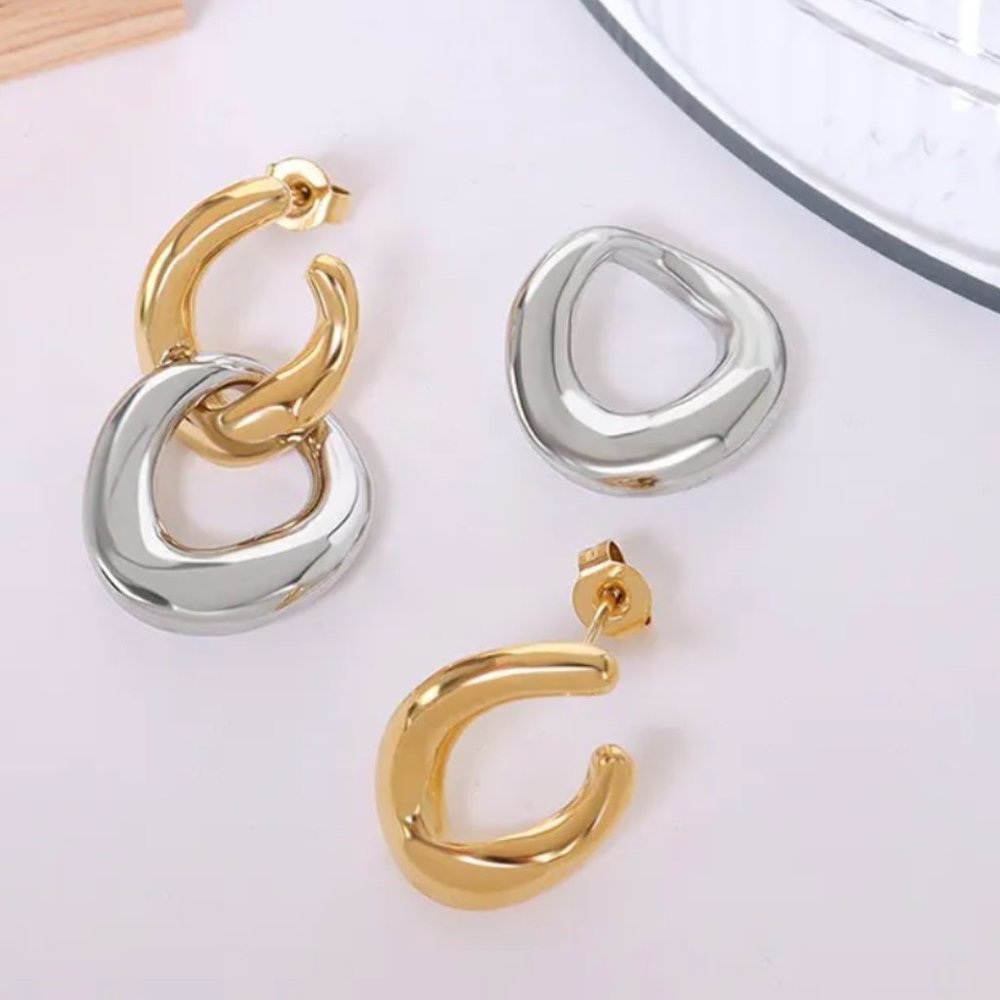 Gold and Silver earrings